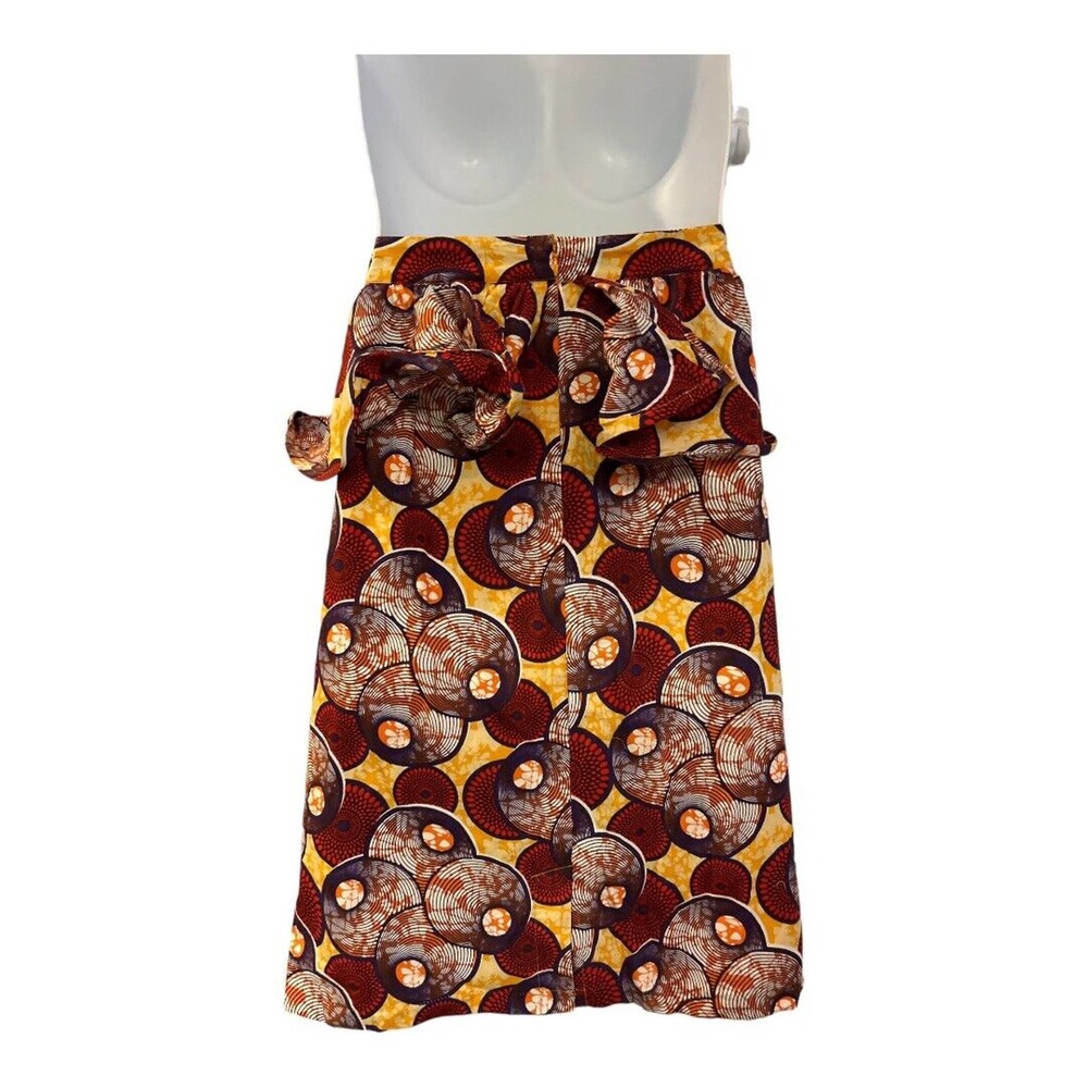 Ashro 100% Cotton African Print Double Peplum Wrap Ruffle Skirt Set Church Suit - Picture 12 of 16